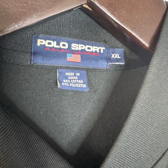 Vintage Polo Sport Snap Ralph Lauren Track Jacket Track Snap Button Black XXL - Picture 9 of 9